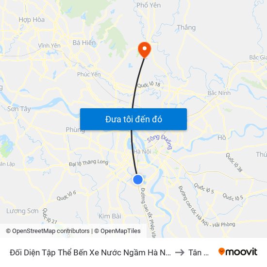 Đối Diện Tập Thể Bến Xe Nước Ngầm Hà Nội - Ngọc Hồi to Tân Minh map