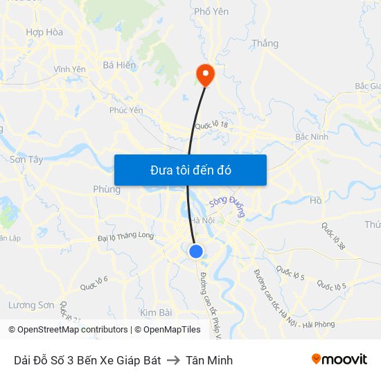 Dải Đỗ Số 3 Bến Xe Giáp Bát to Tân Minh map