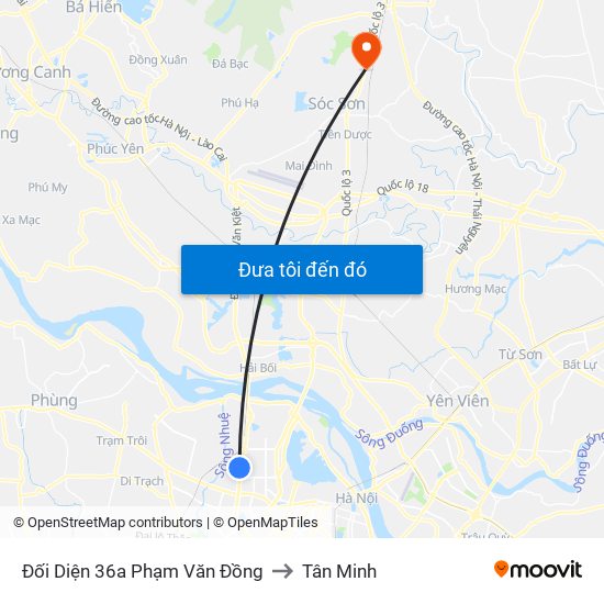Đối Diện 36a Phạm Văn Đồng to Tân Minh map