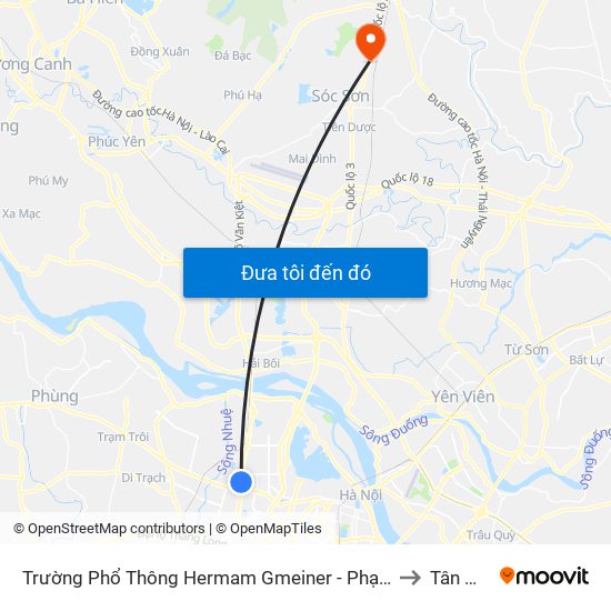 Trường Phổ Thông Hermam Gmeiner - Phạm Văn Đồng to Tân Minh map