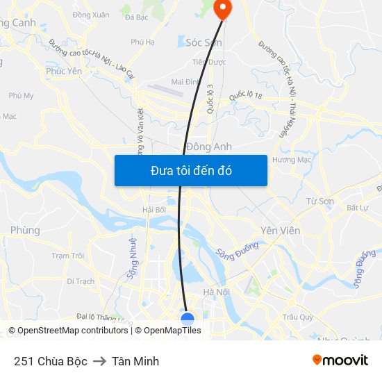 251 Chùa Bộc to Tân Minh map
