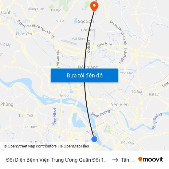 Đối Diện Bệnh Viện Trung Ương Quân Đội 108 - Trần Hưng Đạo to Tân Minh map