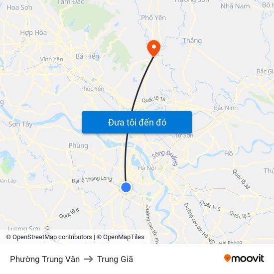 Phường Trung Văn to Trung Giã map