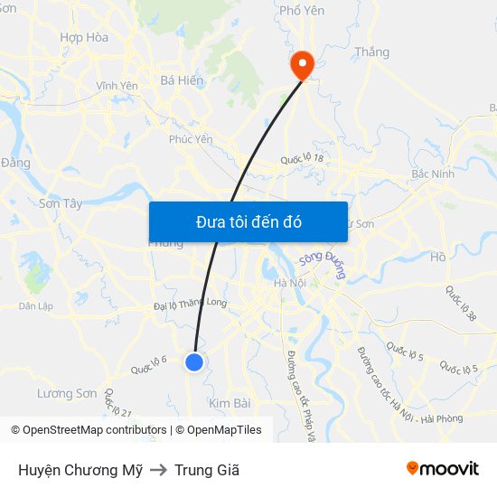 Huyện Chương Mỹ to Trung Giã map