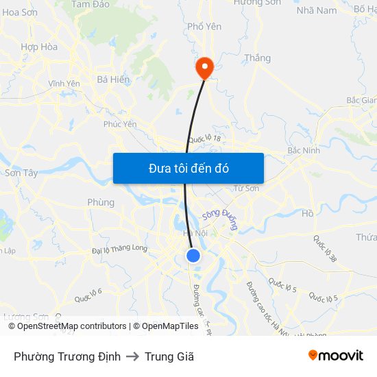 Phường Trương Định to Trung Giã map