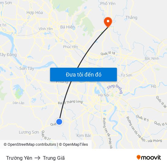 Trường Yên to Trung Giã map