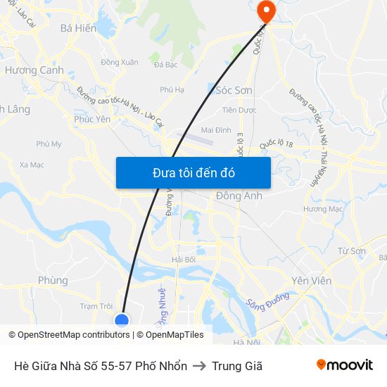 Hè Giữa Nhà Số 55-57 Phố Nhổn to Trung Giã map