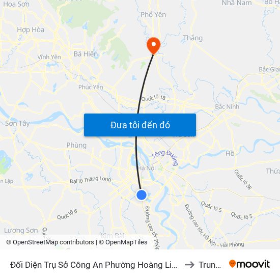 Đối Diện Trụ Sở Công An Phường Hoàng Liệt- 1277 Giải Phóng to Trung Giã map