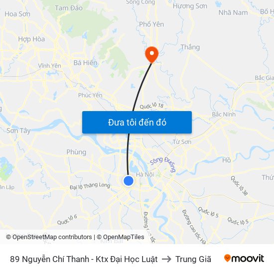 89 Nguyễn Chí Thanh - Ktx Đại Học Luật to Trung Giã map