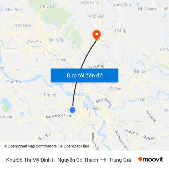 Khu Đô Thị Mỹ Đình Ii- Nguyễn Cơ Thạch to Trung Giã map