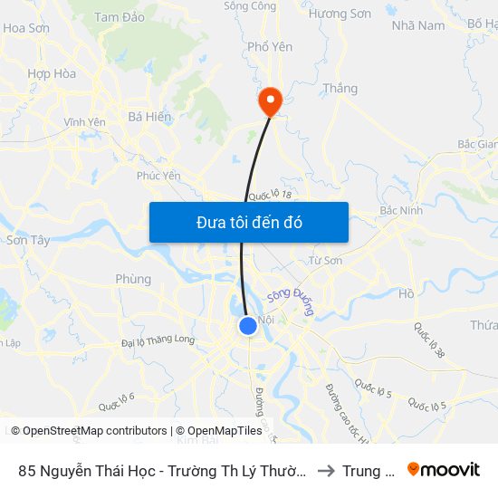 85 Nguyễn Thái Học - Trường Th Lý Thường Kiệt to Trung Giã map