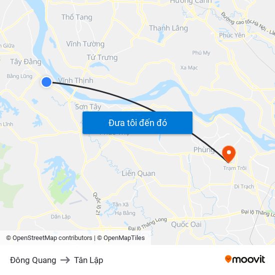 Đông Quang to Tân Lập map