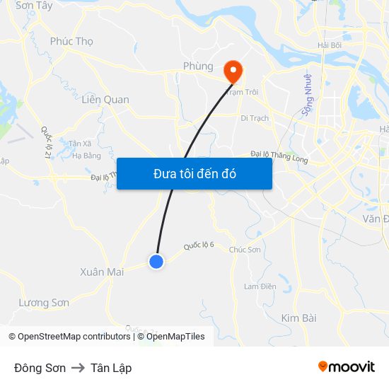 Đông Sơn to Tân Lập map