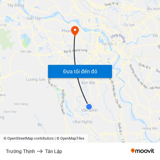 Trường Thịnh to Tân Lập map