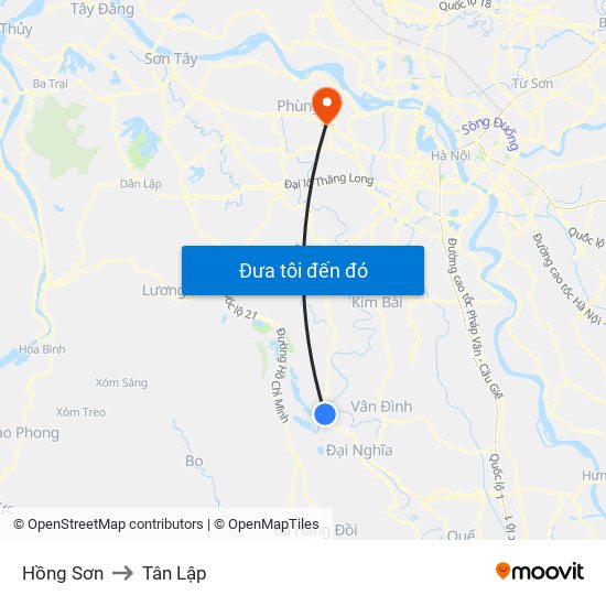 Hồng Sơn to Tân Lập map