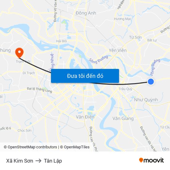 Xã Kim Sơn to Tân Lập map