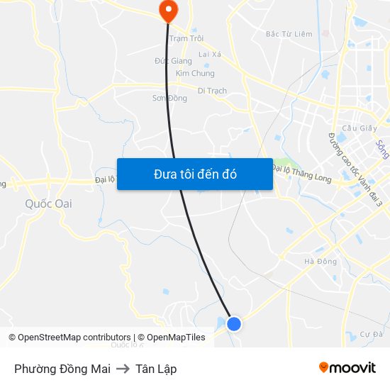 Phường Đồng Mai to Tân Lập map