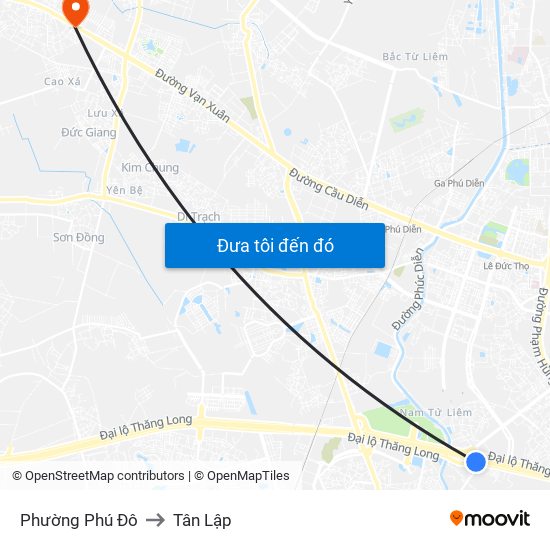 Phường Phú Đô to Tân Lập map