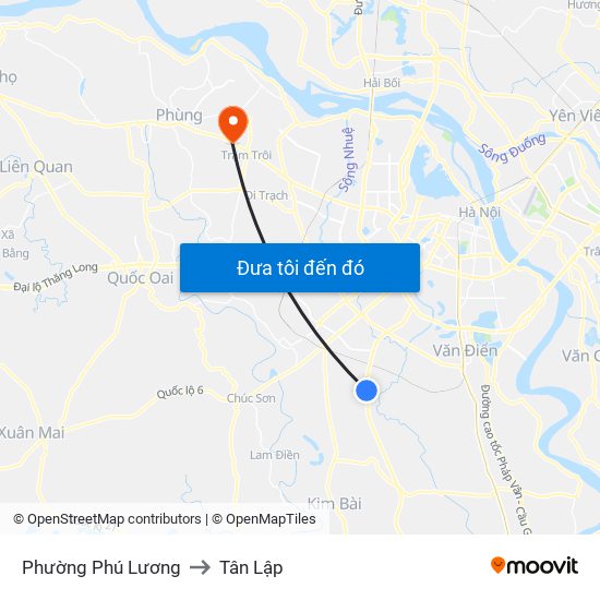 Phường Phú Lương to Tân Lập map