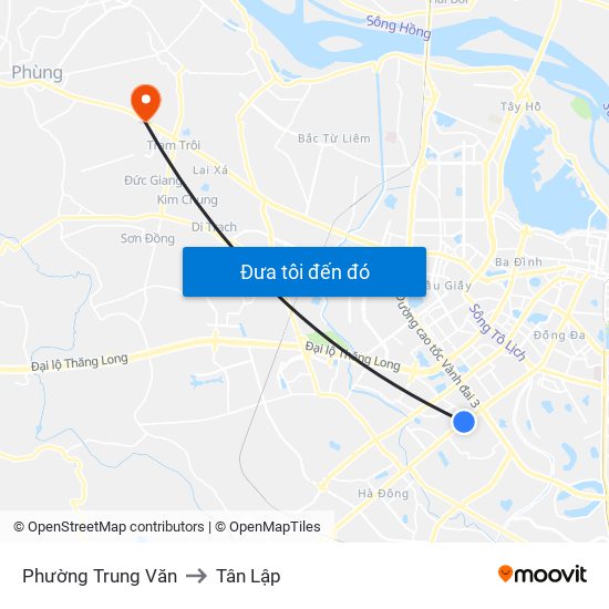 Phường Trung Văn to Tân Lập map