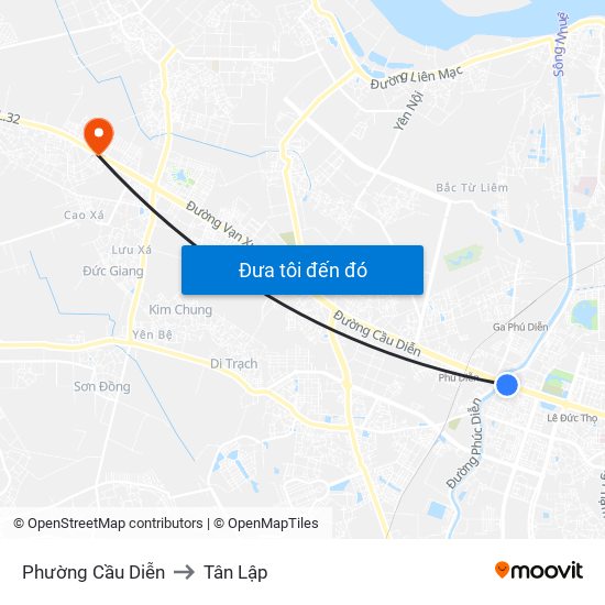 Phường Cầu Diễn to Tân Lập map