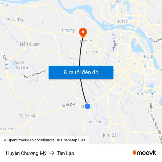 Huyện Chương Mỹ to Tân Lập map