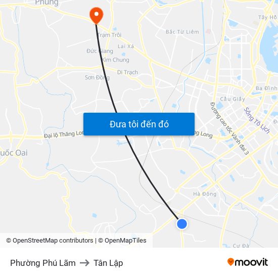 Phường Phú Lãm to Tân Lập map