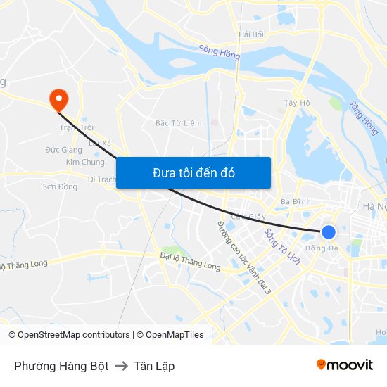 Phường Hàng Bột to Tân Lập map