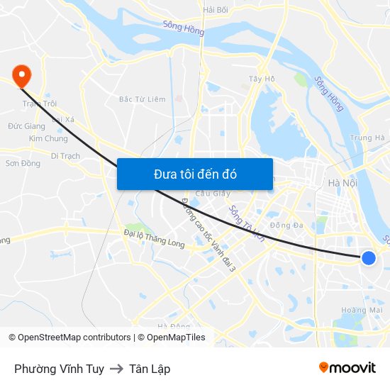 Phường Vĩnh Tuy to Tân Lập map