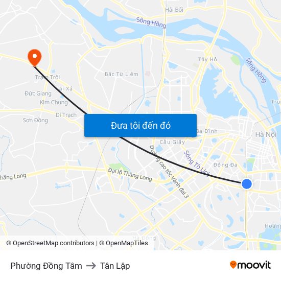 Phường Đồng Tâm to Tân Lập map