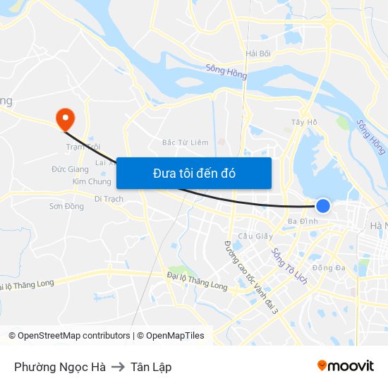 Phường Ngọc Hà to Tân Lập map