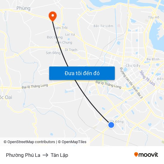Phường Phú La to Tân Lập map