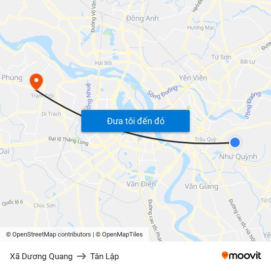 Xã Dương Quang to Tân Lập map