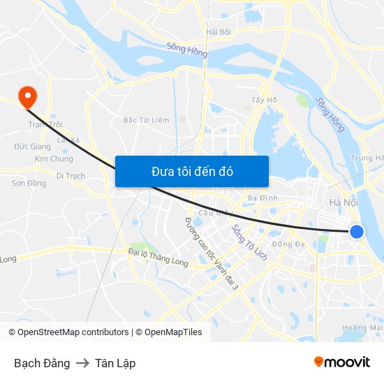 Bạch Đằng to Tân Lập map