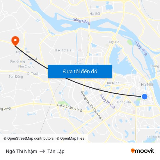 Ngô Thì Nhậm to Tân Lập map