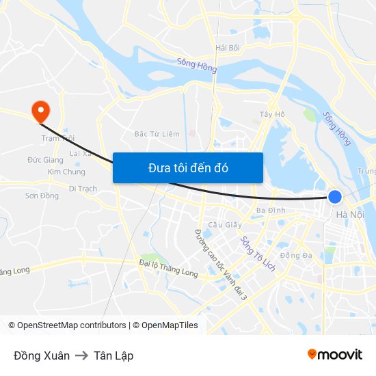 Đồng Xuân to Tân Lập map