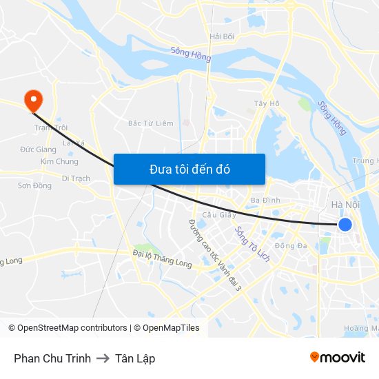Phan Chu Trinh to Tân Lập map