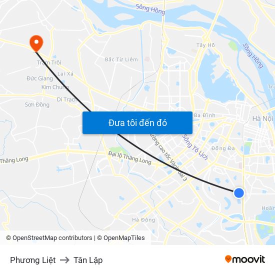 Phương Liệt to Tân Lập map