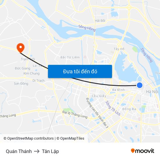 Quán Thánh to Tân Lập map