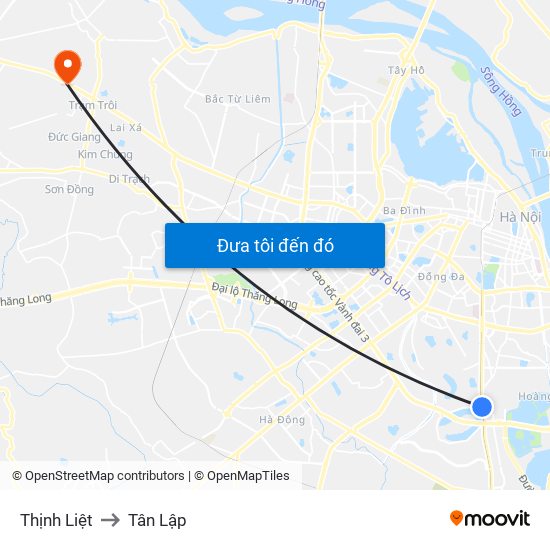 Thịnh Liệt to Tân Lập map