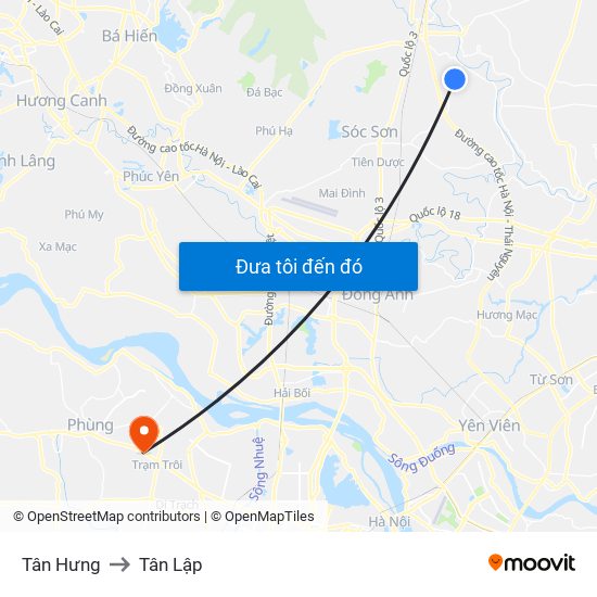 Tân Hưng to Tân Lập map