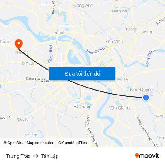 Trưng Trắc to Tân Lập map