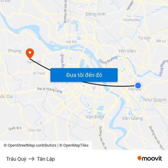 Trâu Quỳ to Tân Lập map