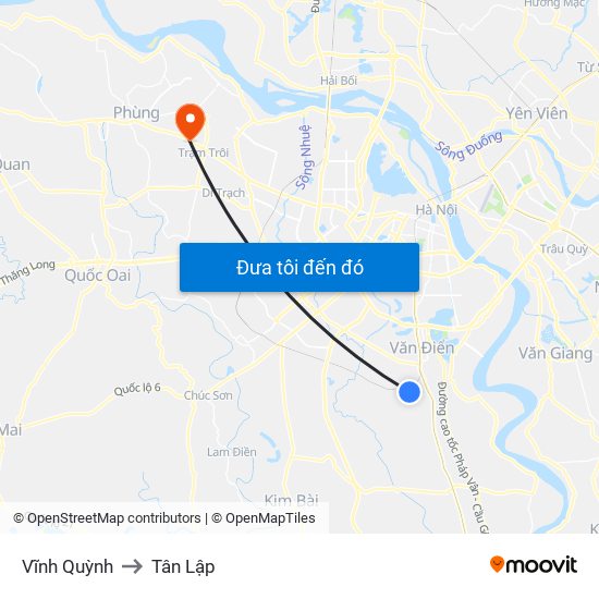 Vĩnh Quỳnh to Tân Lập map