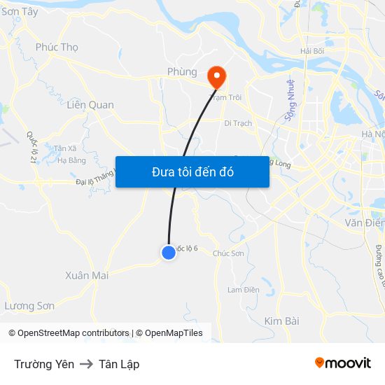 Trường Yên to Tân Lập map