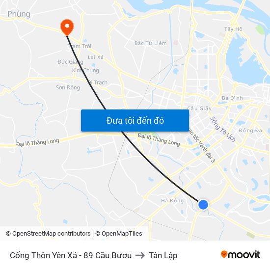 Cổng Thôn Yên Xá - 89 Cầu Bươu to Tân Lập map