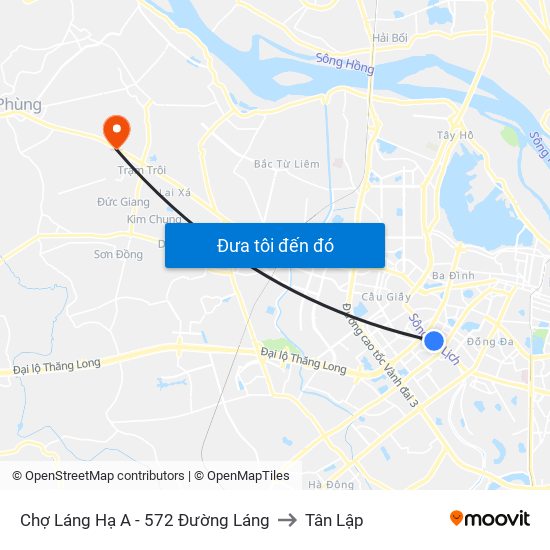 Chợ Láng Hạ A - 572 Đường Láng to Tân Lập map