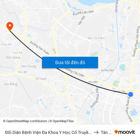 Nhà Máy Nước Mai Dịch - Phạm Hùng to Tân Lập map