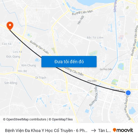 Công Ty Miwon - Phạm Hùng to Tân Lập map