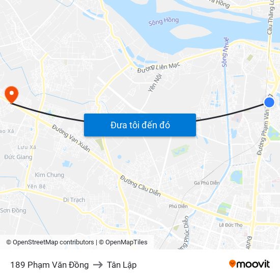 189 Phạm Văn Đồng to Tân Lập map